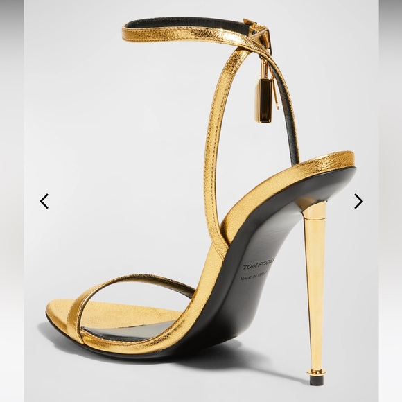 Tom Ford Lock Metallic Stiletto Sandals - Picture 15 of 15